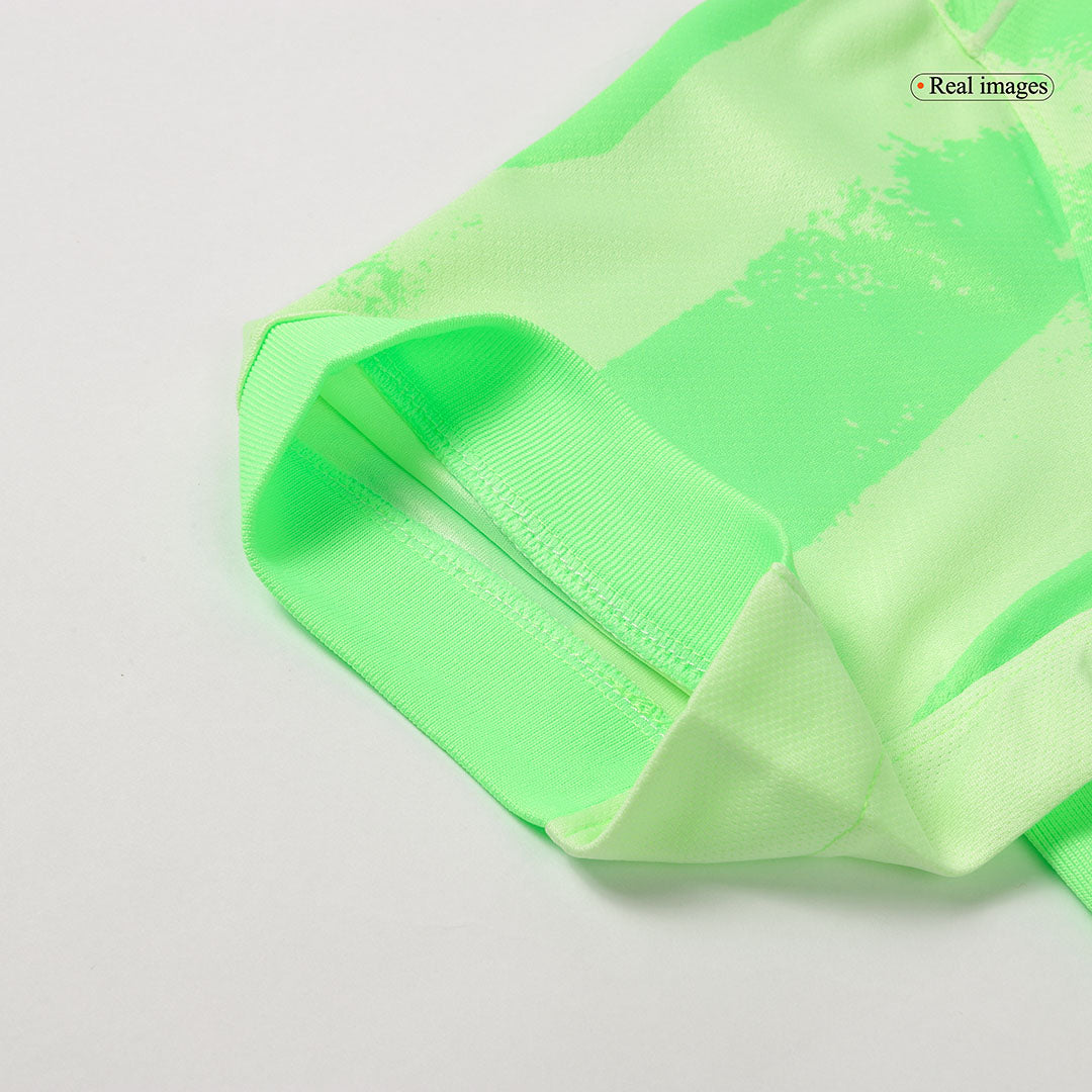 Barcelona Third Away Soccer Jersey Green - UCL (Spotify Logo Without Text)