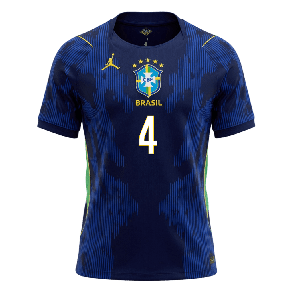 MARQUINHOS #4 Brazil Away Soccer Jersey World Cup 2026