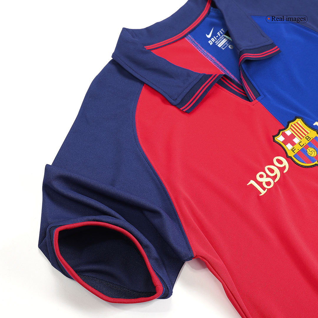 Retro Jersey RIVALDO #11 Barcelona Retro Jersey Home Soccer Shirt 1999/00 100th Anniversary