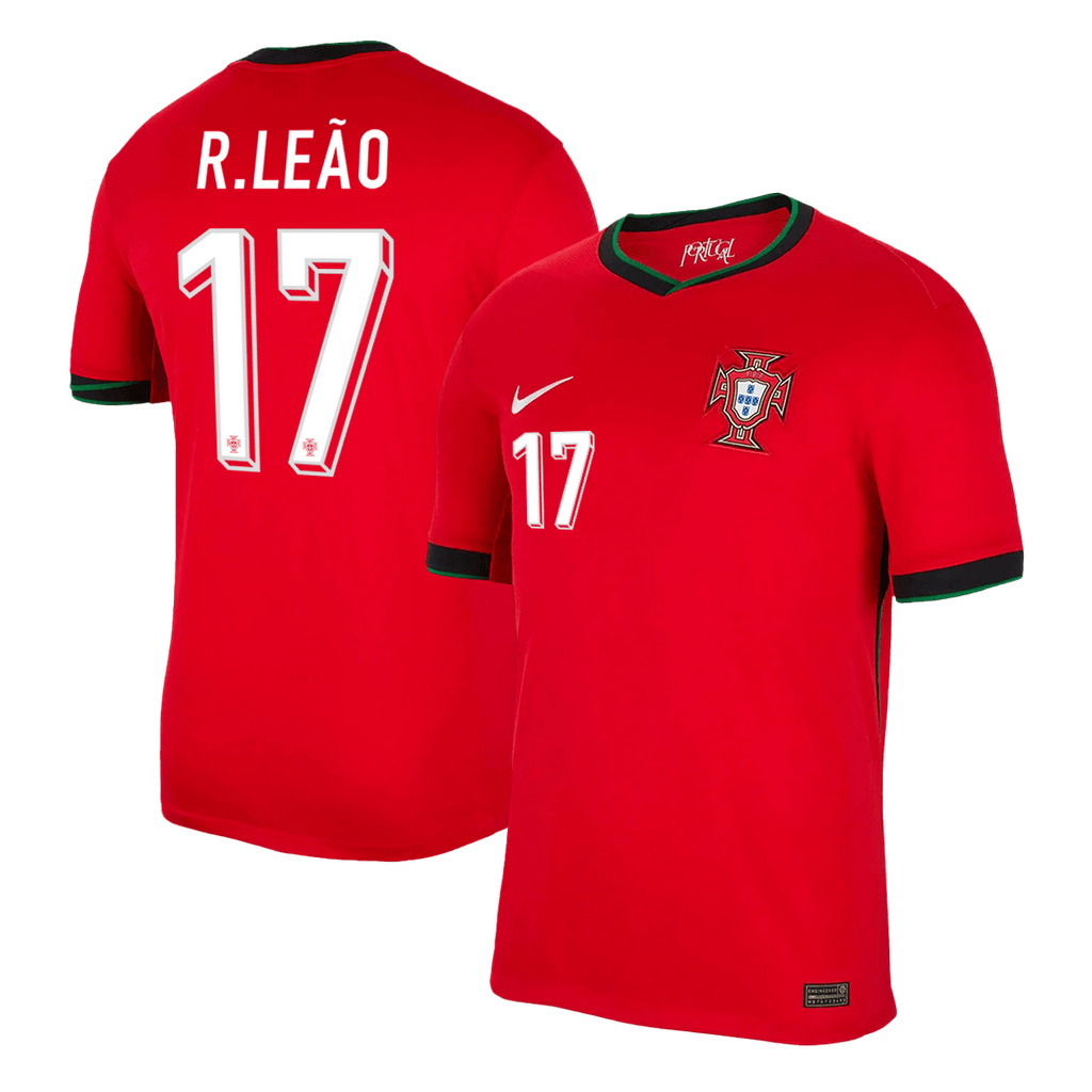 R.LE?O #17 Portugal Home Soccer Jersey Euro 2024