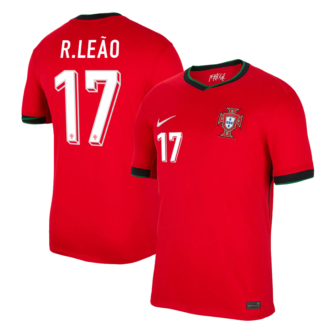 R.LE?O #17 Portugal Home Soccer Jersey Euro 2024
