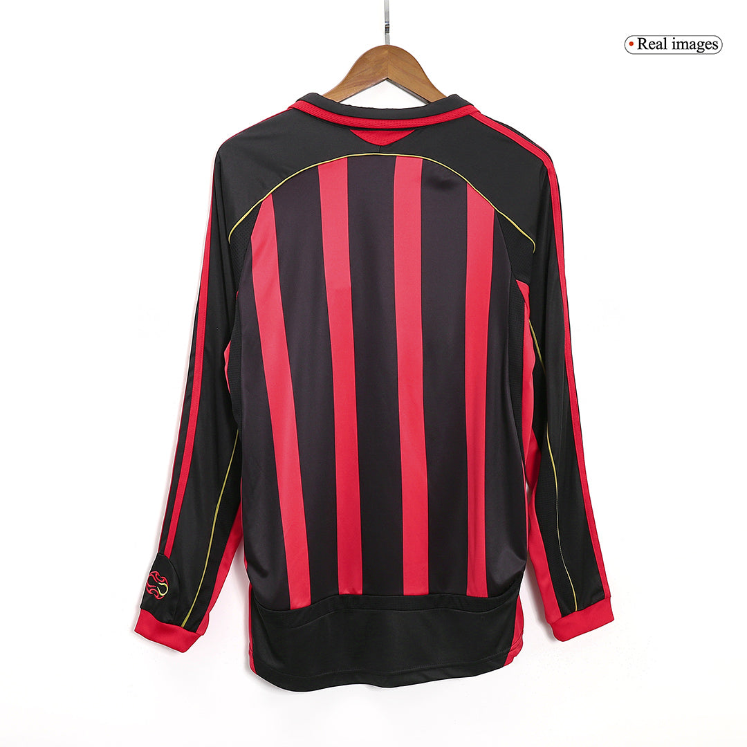 Retro 2006/07 AC Milan Home Long Sleeve Soccer Jersey