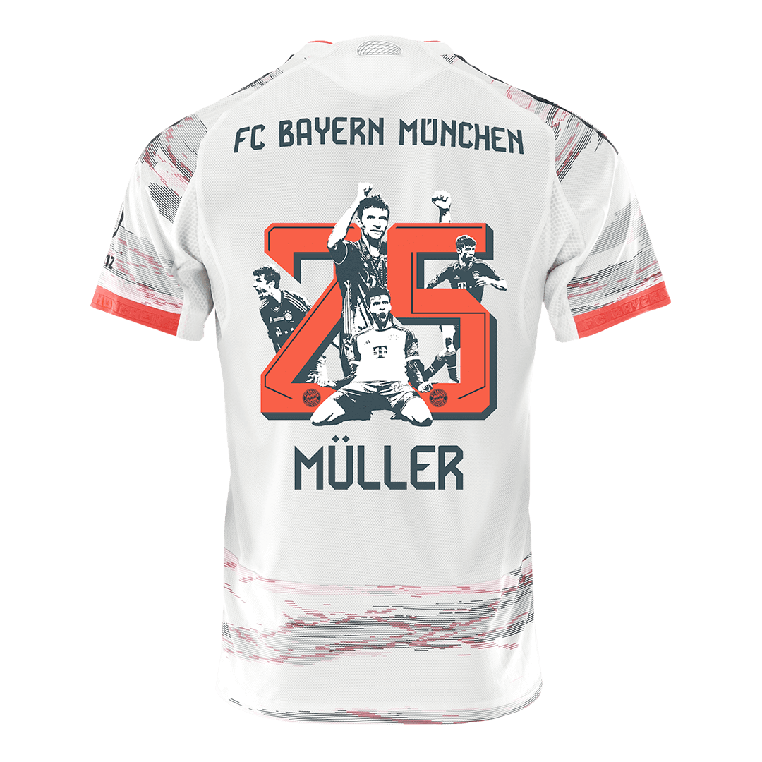 Authentic M¨¹LLER Special #25 Bayern Munich Away Soccer Jersey 2025/26 White