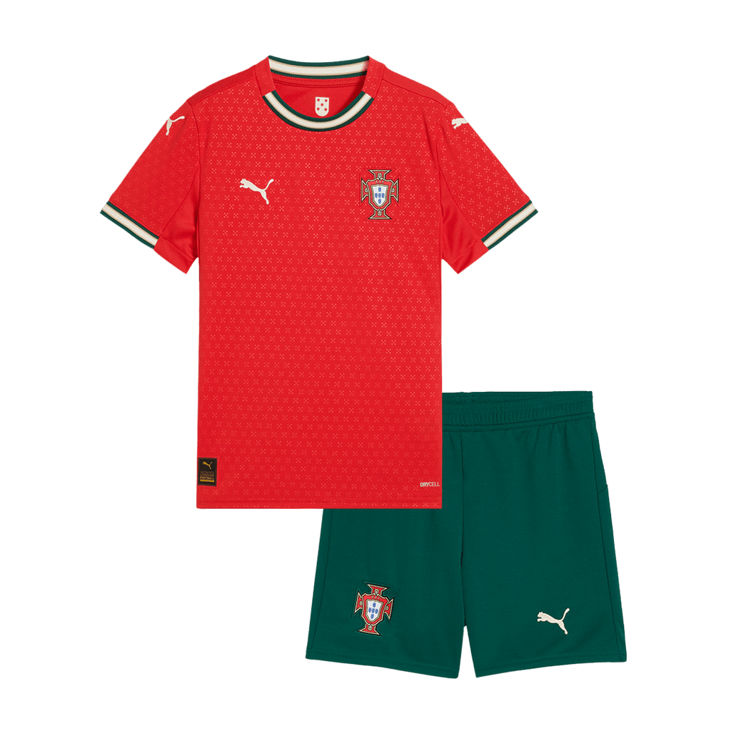 Kid's Portugal Home Soccer Jersey Kit(Jersey+Shorts) 2025 Red