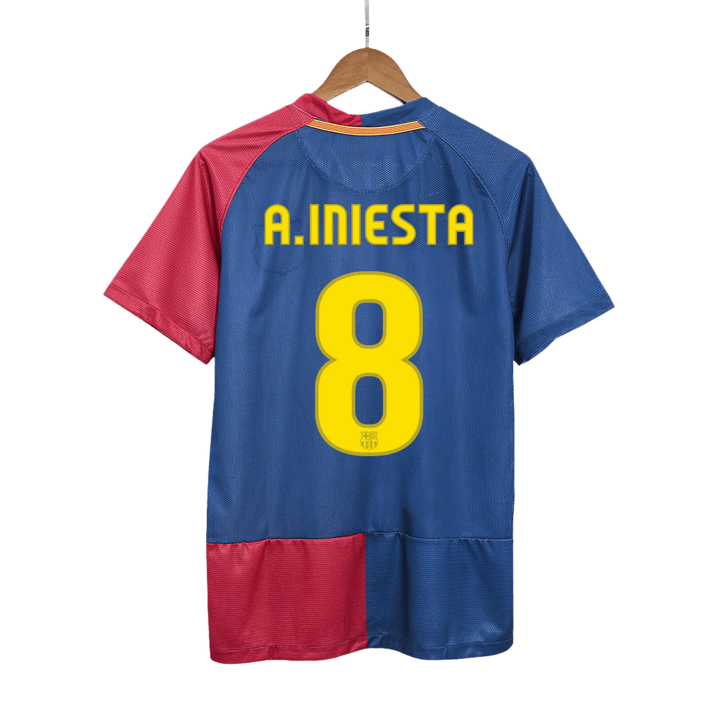 Retro Jersey A.INIESTA #8 Barcelona Retro Jersey Home Soccer Shirt 2008/09 UCL Final
