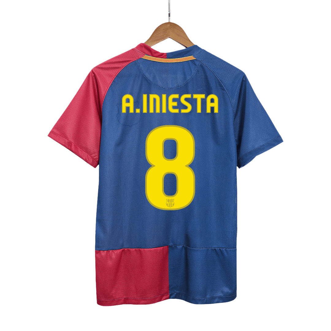 Retro Jersey A.INIESTA #8 Barcelona Retro Jersey Home Soccer Shirt 2008/09 UCL Final