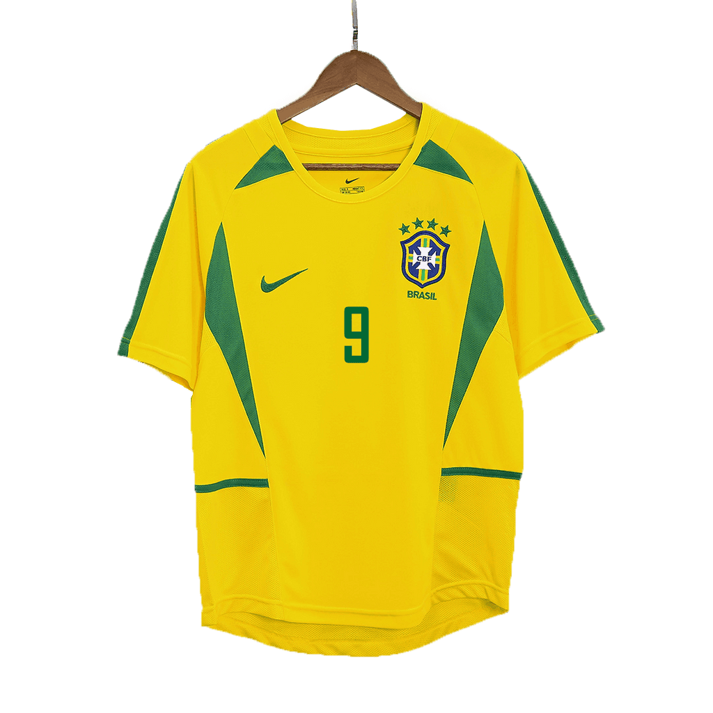 RONALDO #9 Brazil Retro Jersey Home Soccer Shirt 2002/03