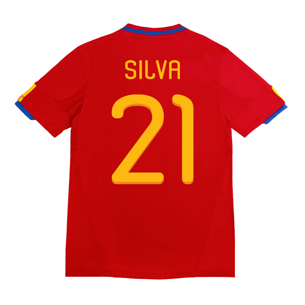 Retro SILVA #21 2010 Spain Home Soccer Jersey