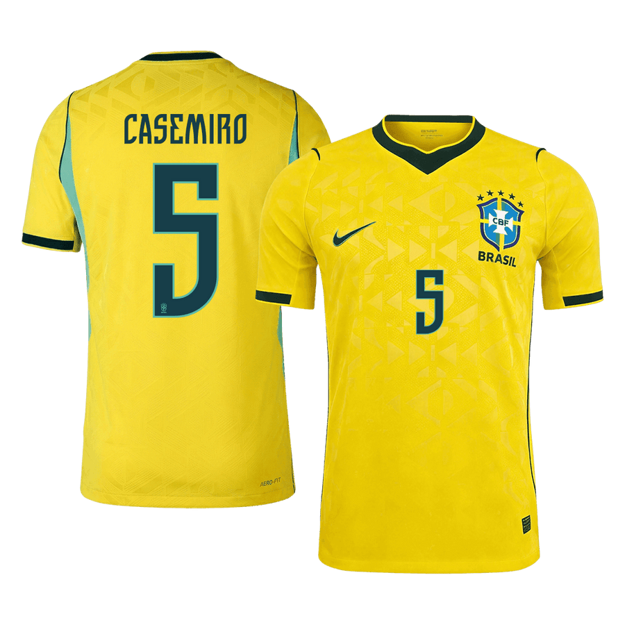 CASEMIRO #5 Brazil Home Player Version Jersey World Cup 2026
