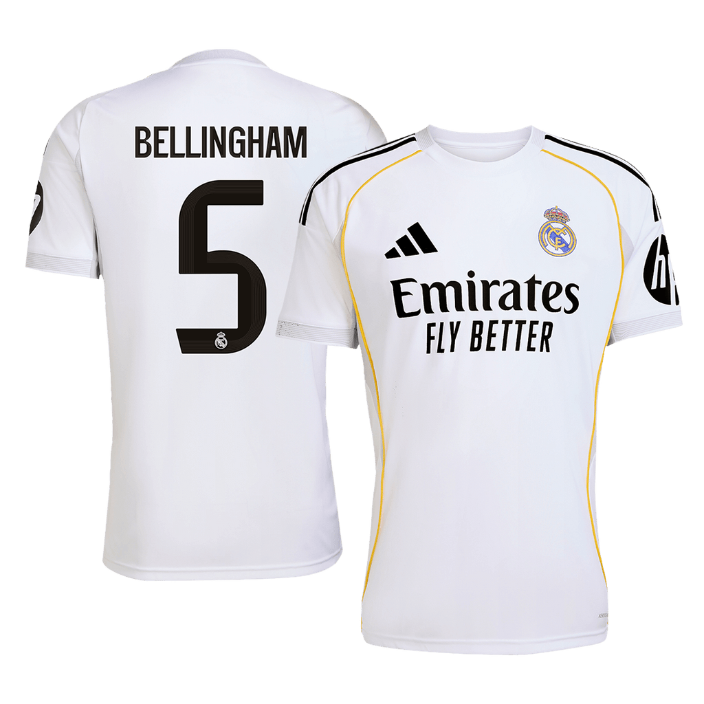 BELLINGHAM #5 Real Madrid Soccer Jersey Home Custom Shirt 2025/26