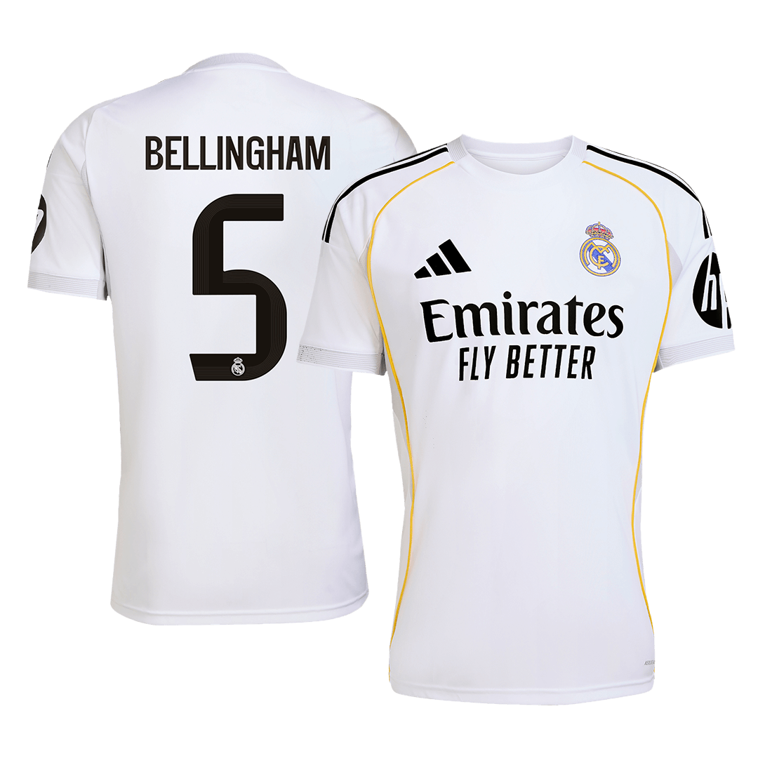 BELLINGHAM #5 Real Madrid Soccer Jersey Home Custom Shirt 2025/26
