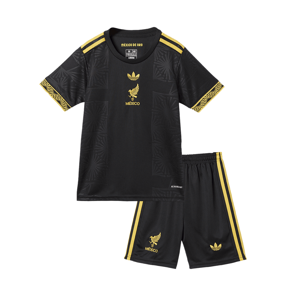 Mexico Third Away Kids Soccer Jerseys Kit 2025 - Gold Cup