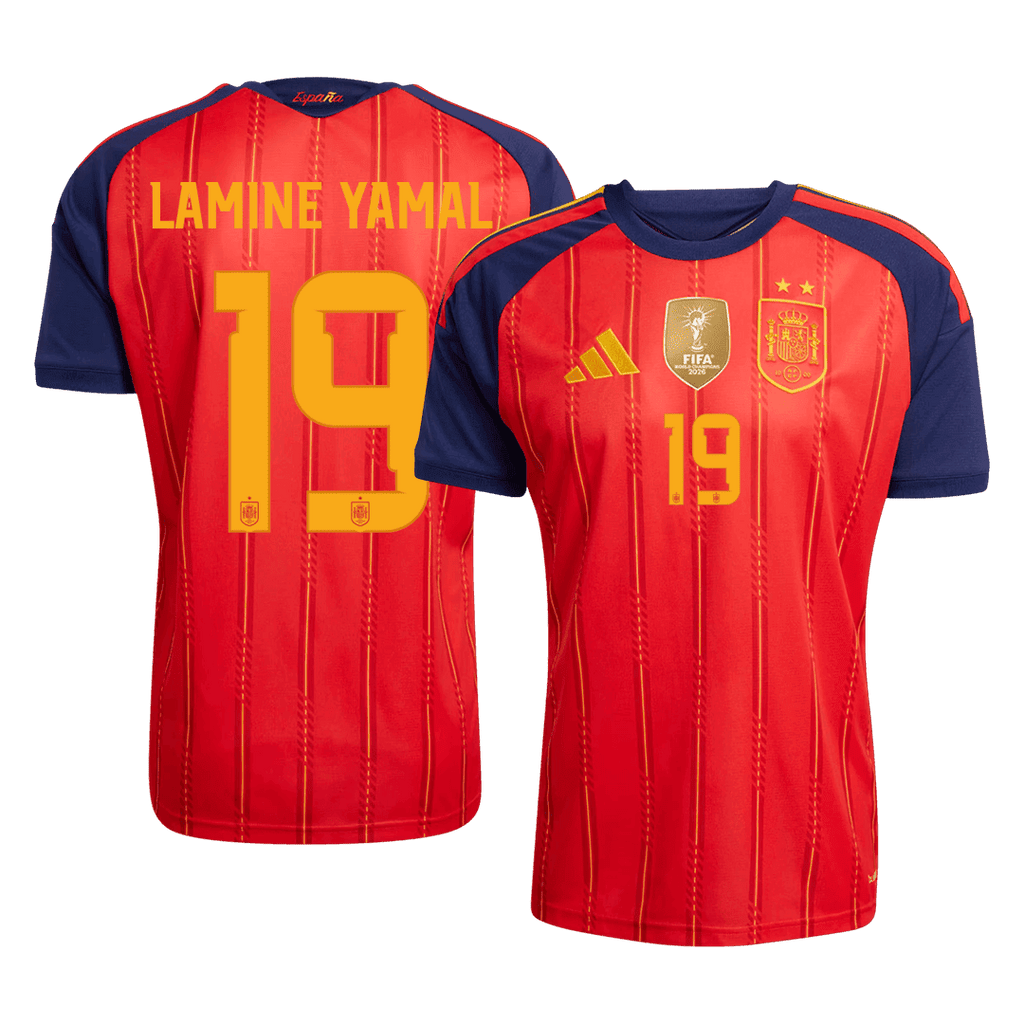 LAMINE YAMAL #19 Spain Home Player Version Jersey World Cup 2026 - Champion
