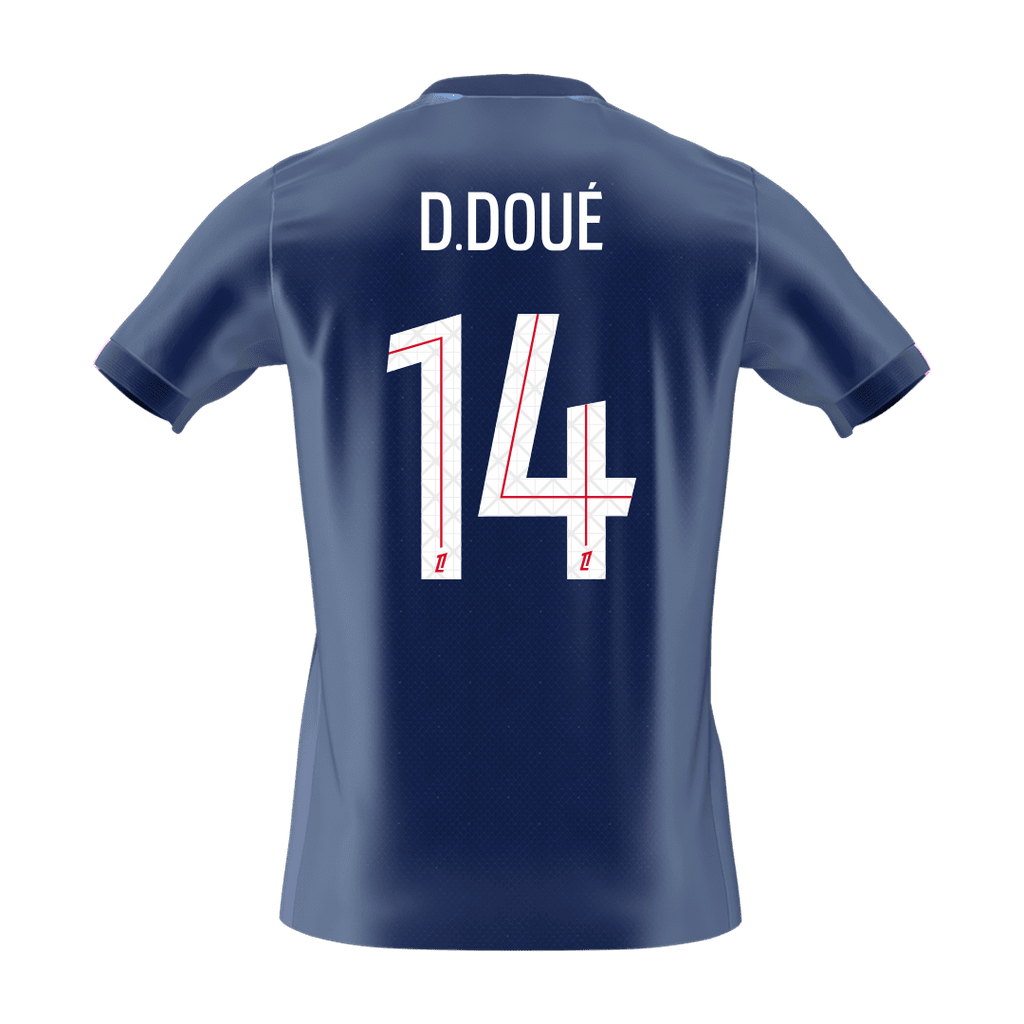 D.DOUÉ #14 PSG Home Soccer Jersey 2025/26
