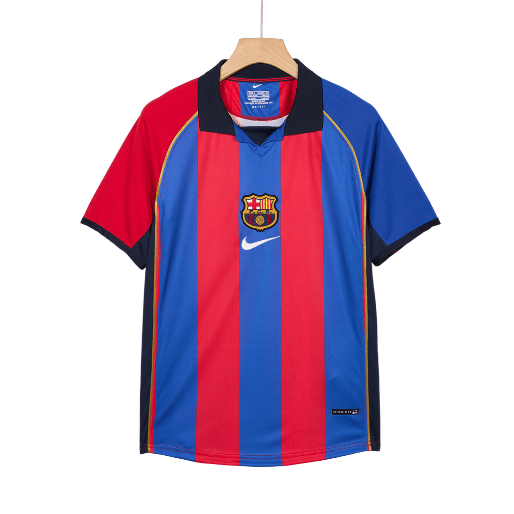 Retro Jersey RIVALDO #10 Barcelona Retro Jersey Home Soccer Shirt 2001/02