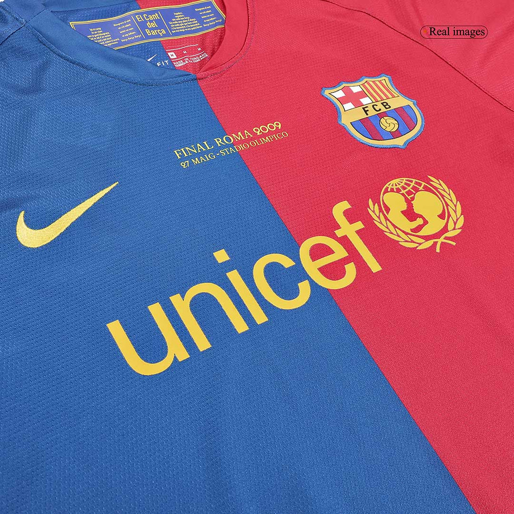 Retro Jersey A.INIESTA #8 Barcelona Retro Jersey Home Long Sleeve Soccer Shirt 2008/09 - UCL Final