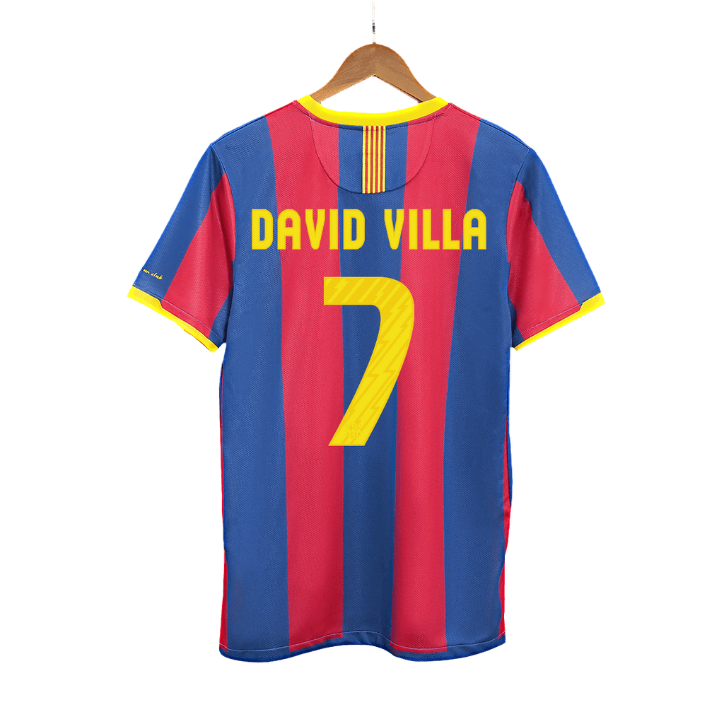 Retro Jersey DAVID VILLA #7 Barcelona Retro Jersey Home Soccer Shirt 2010/11