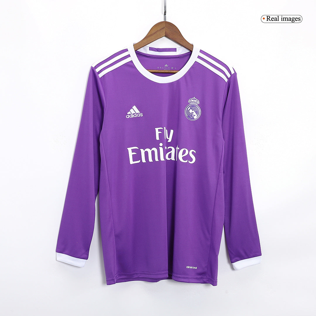 Retro BENZEMA #9 2016/17 Real Madrid Away Long Sleeve Soccer Jersey