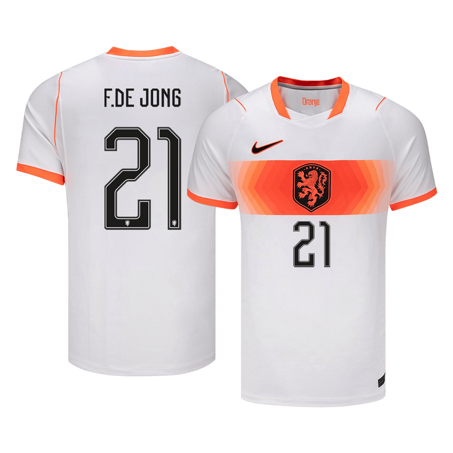 F.DE JONG #21 Netherlands Away Soccer Jersey World Cup 2026