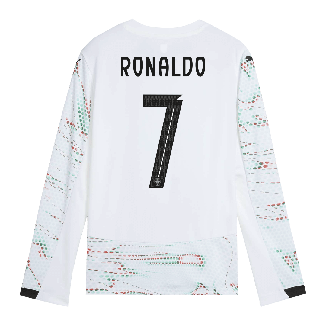RONALDO #7 Portugal Away Long Sleeve Soccer Jersey 2025 White