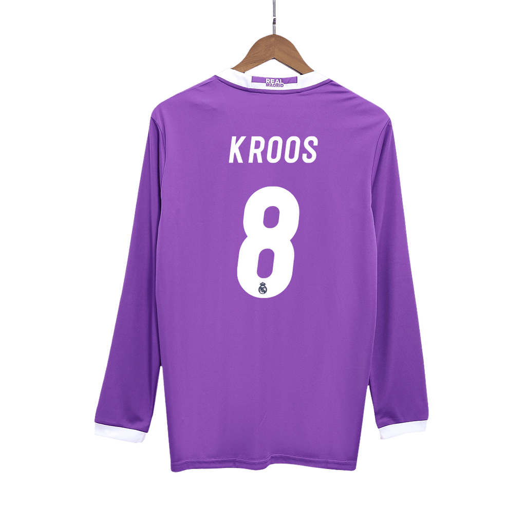 Retro KROOS #8 2016/17 Real Madrid Away Long Sleeve Soccer Jersey