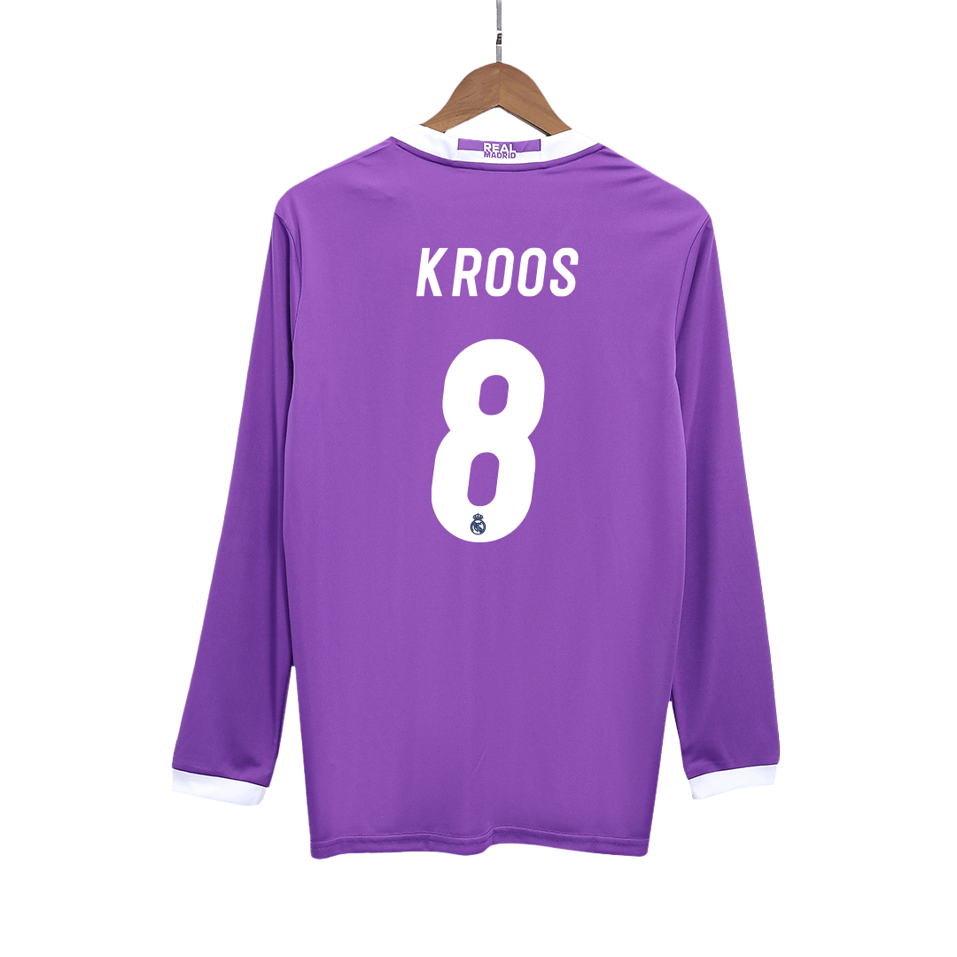 Retro KROOS #8 2016/17 Real Madrid Away Long Sleeve Soccer Jersey