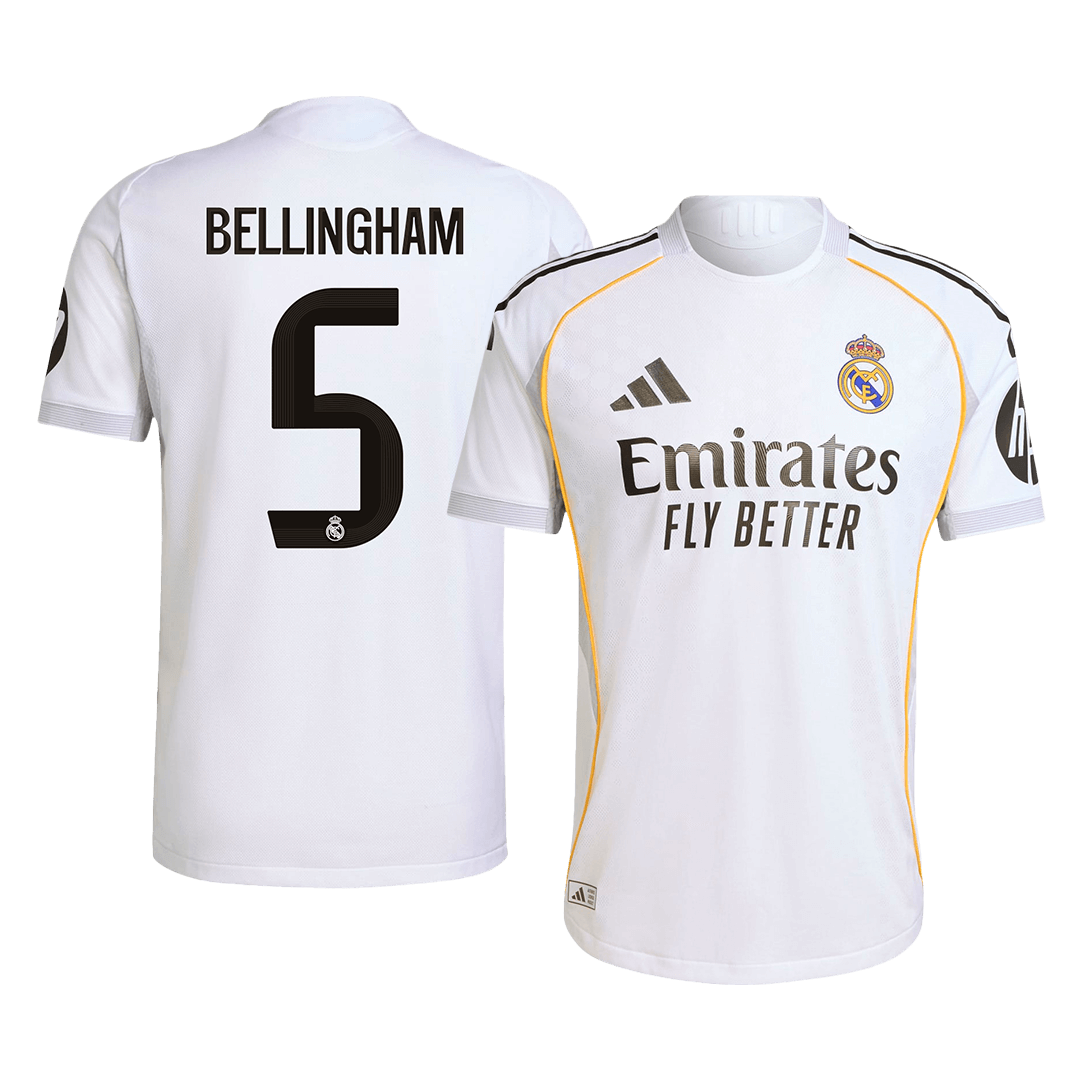 Authentic BELLINGHAM #5 Soccer Jersey Real Madrid Home Shirt 2025/26
