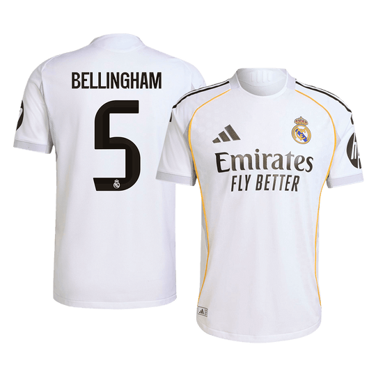 Authentic BELLINGHAM #5 Soccer Jersey Real Madrid Home Shirt 2025/26