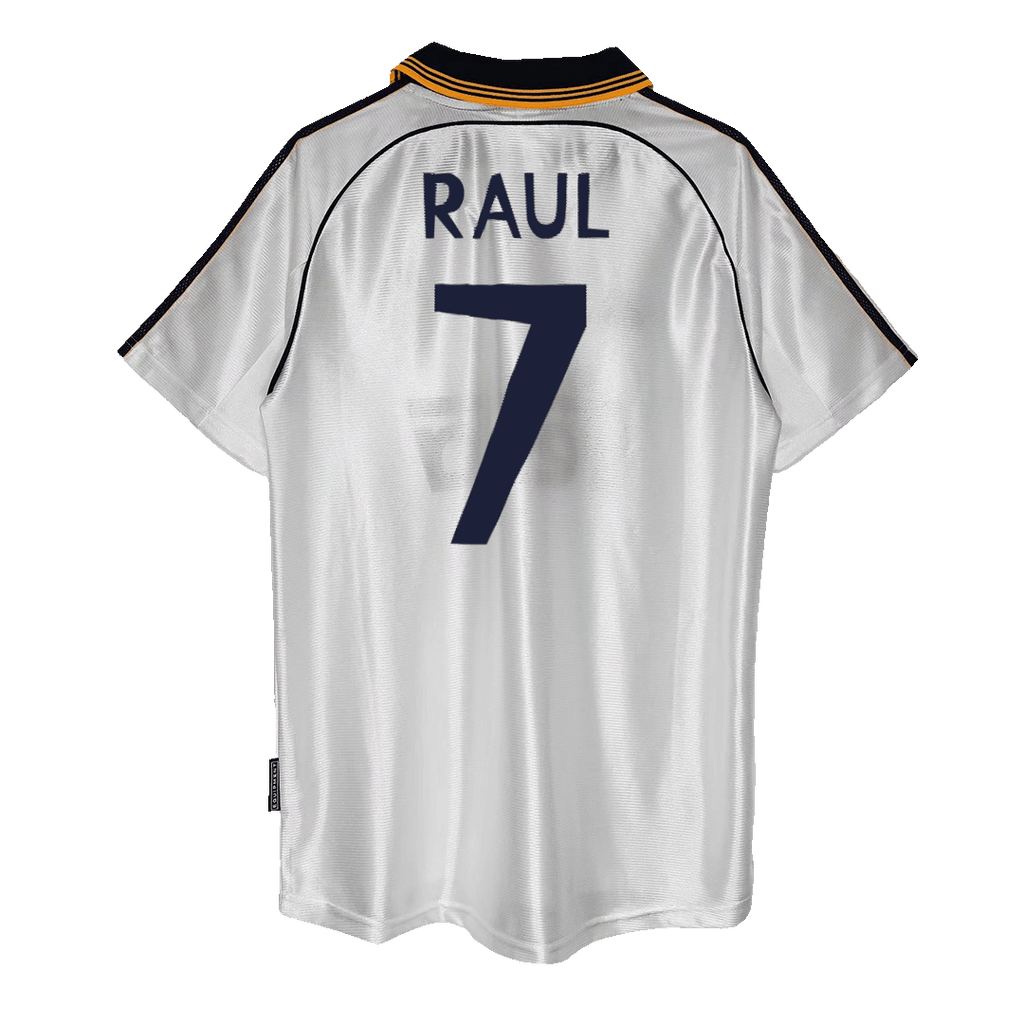 Retro Jersey RAUL #7 Real Madrid Retro Jersey Home Soccer Shirt 1998/00