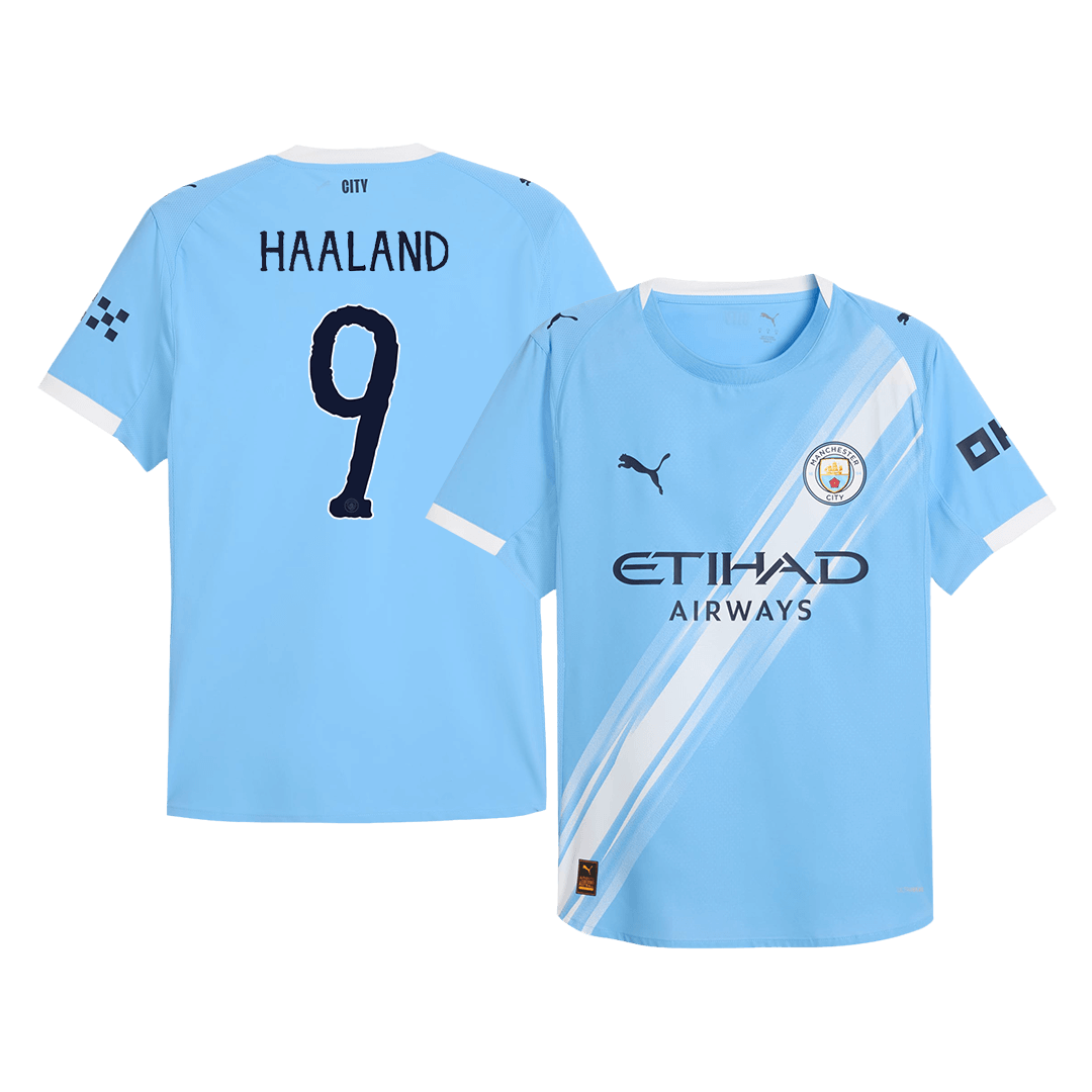 HAALAND #9 Authentic Manchester City Home Soccer Jersey 2025/26 Blue Jersey - Club World Cup