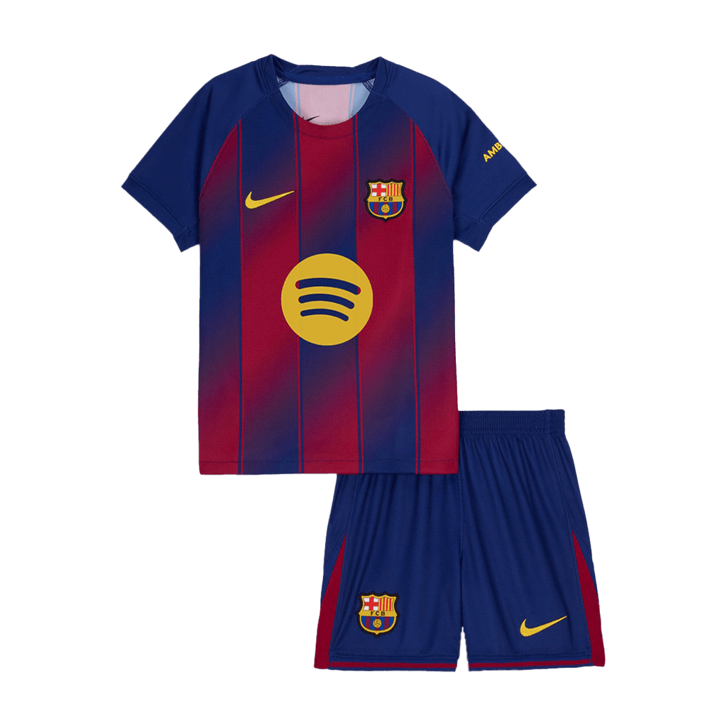 Barcelona Home Kids Soccer Jerseys Kit 2025/26