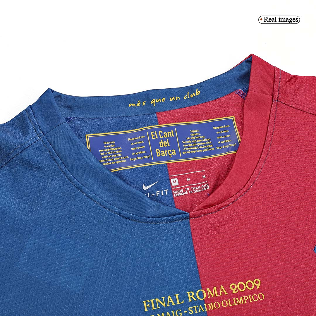 Retro MESSI #10 2008/09 Barcelona Home Long Sleeve Soccer Jersey - UCL Final