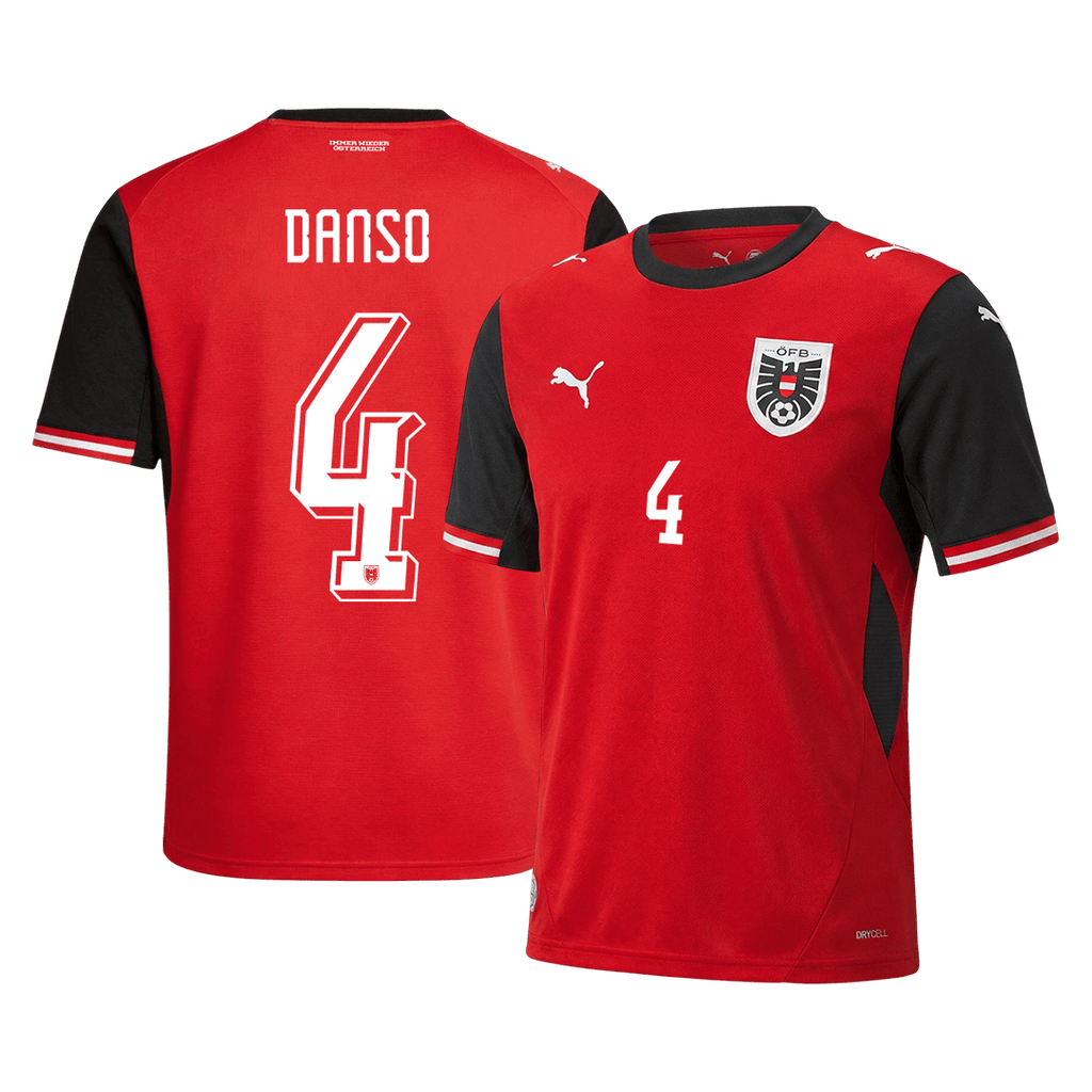 DANSO#4 Austria Home Soccer Jersey World Cup 2026 Red