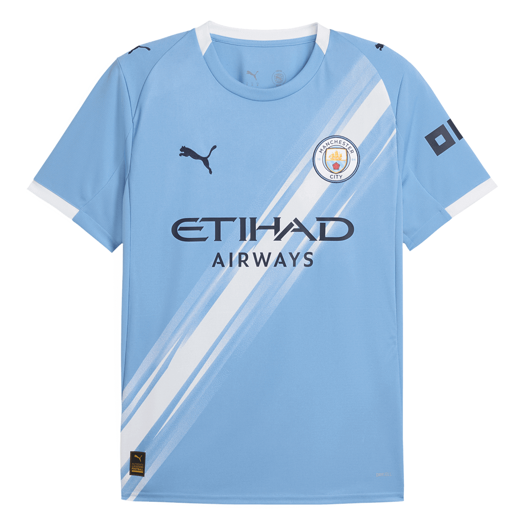 DE BRUYNE #17 Manchester City Home Soccer Jersey 2025/26 Blue