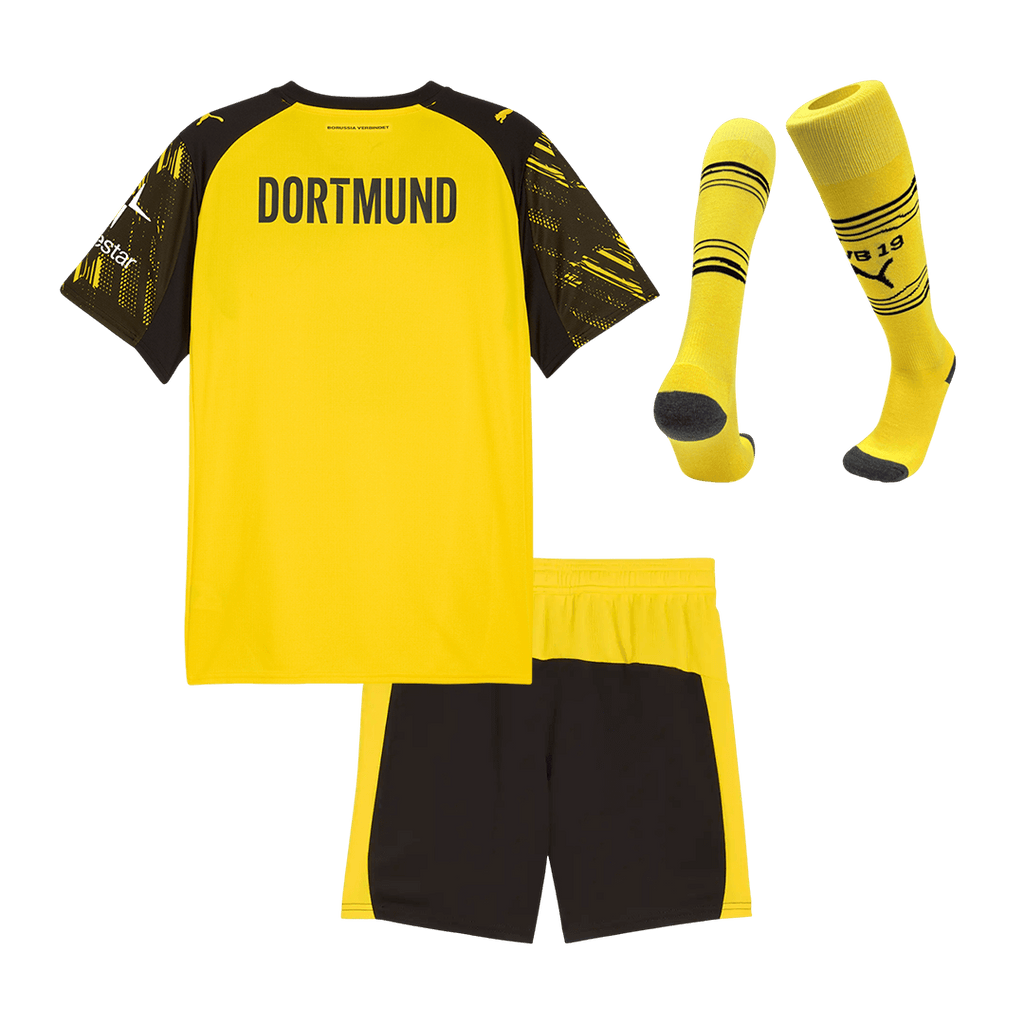 Borussia Dortmund Home Kids Soccer Jerseys Full Kit 2025/26