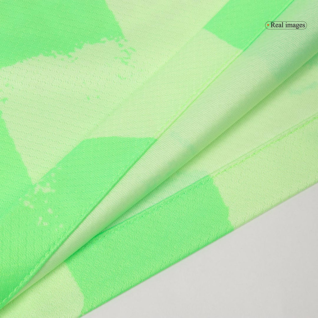 Barcelona Third Away Soccer Jersey Green - UCL (Spotify Logo Without Text)