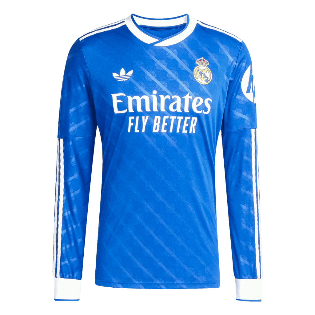 Real Madrid Third Away Long Sleeve Soccer Jersey 2025/26 Blue