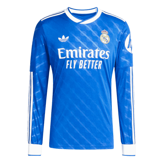 Real Madrid Third Away Long Sleeve Soccer Jersey 2025/26 Blue