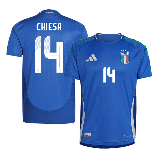Authentic CHIESA #14 Italy Home Soccer Jersey Euro 2024