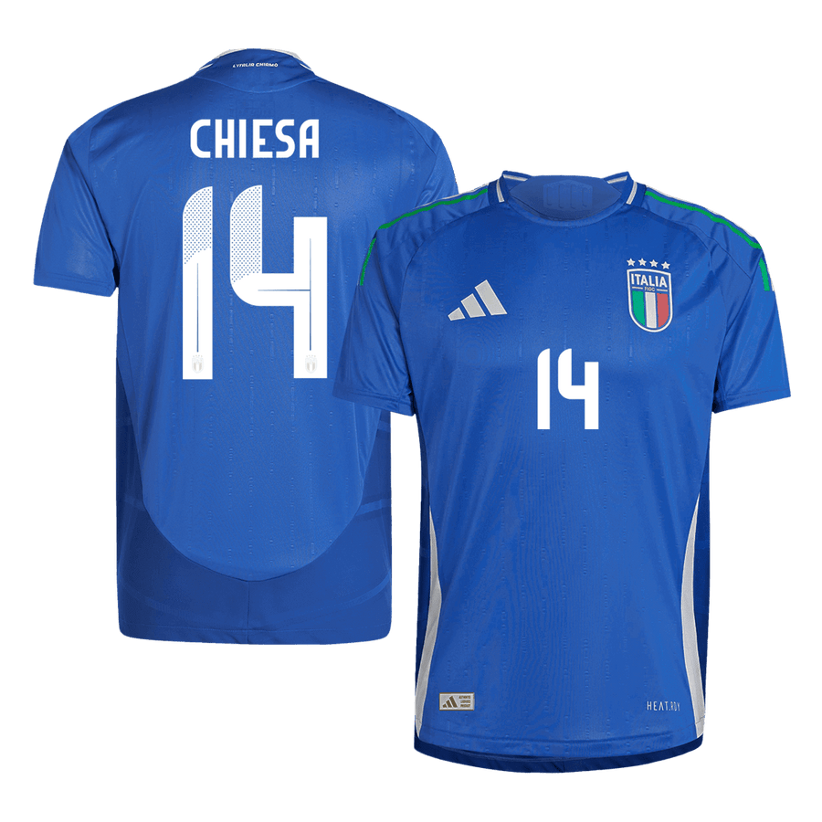 Authentic CHIESA #14 Italy Home Soccer Jersey Euro 2024
