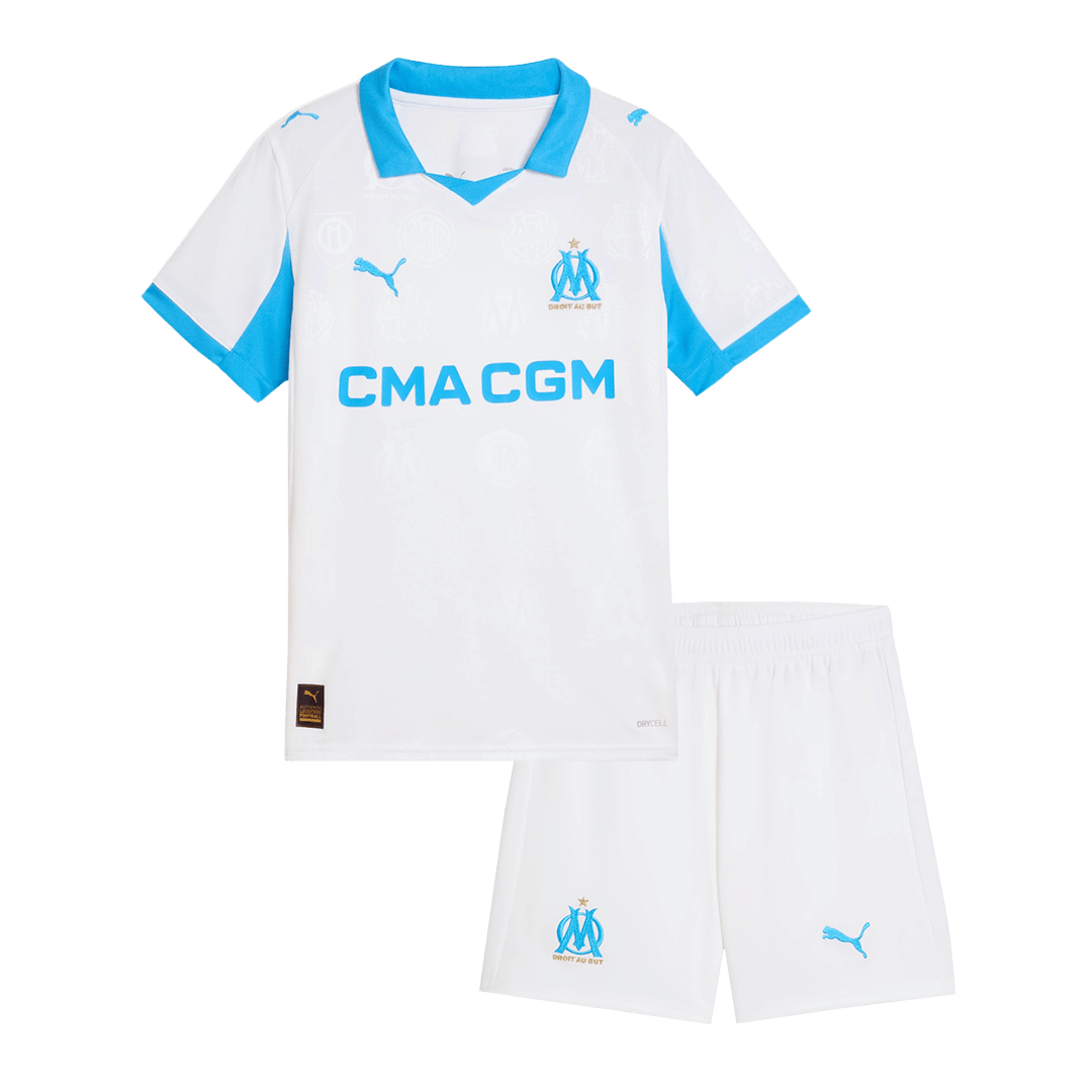 Marseille Home Kids Soccer Jerseys Kit 2025/26