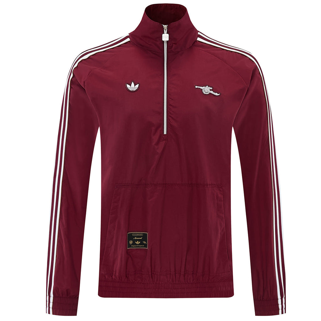 Arsenal 1/2 Zipper Windbreaker Jacket Red 2026