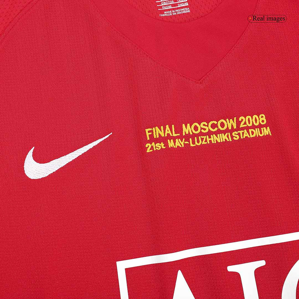 Retro Jersey SCHOLES #18 Manchester United Retro Jersey Home Soccer Shirt 2007/08 - UCL Final