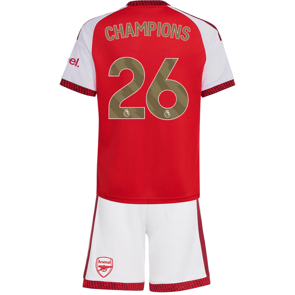 CHAMPIONS #26 Kids Arsenal Home Jersey Kit 2026/27