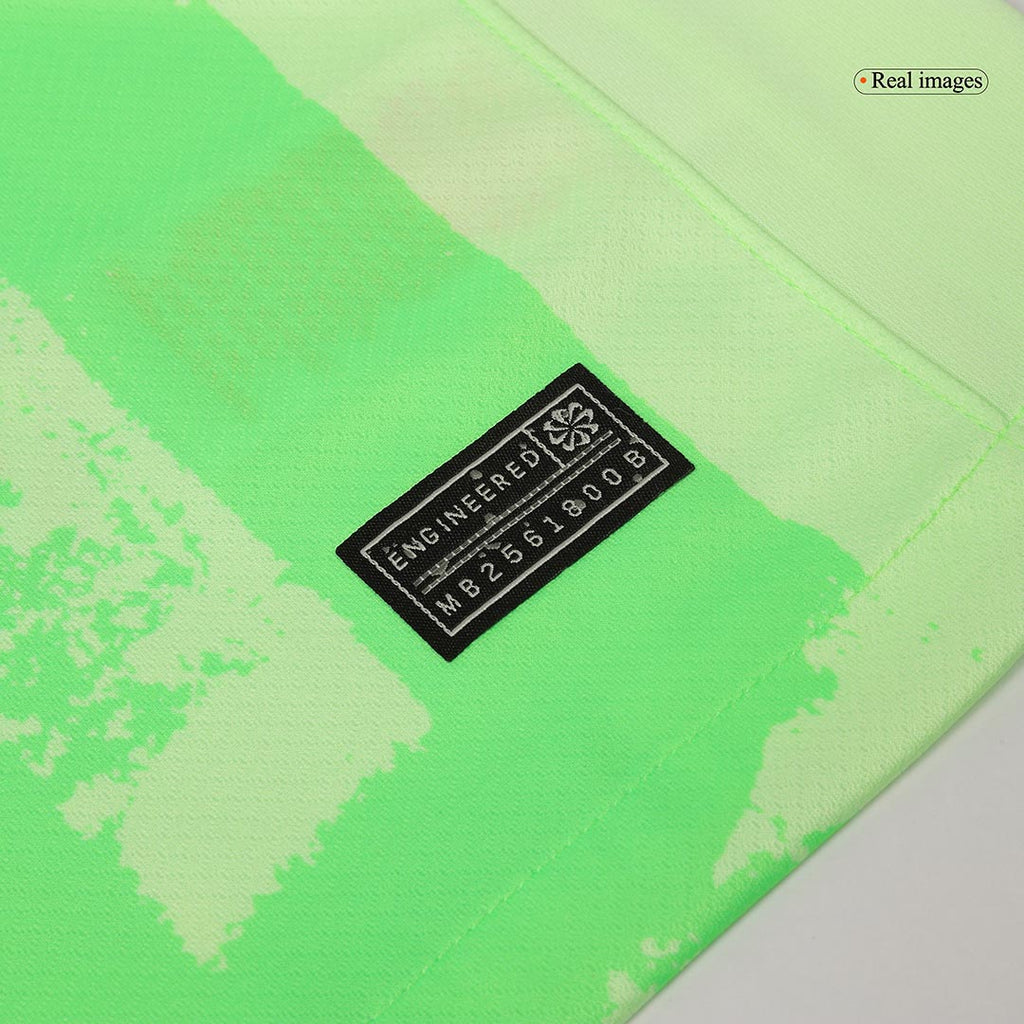 Barcelona Third Away Soccer Jersey Green - UCL (Spotify Logo Without Text)