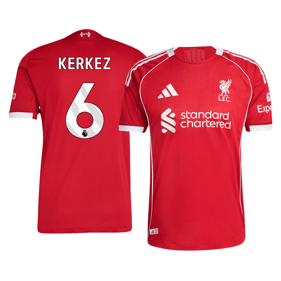 KERKEZ #6 Liverpool Home Authentic Soccer Jersey 2025/26