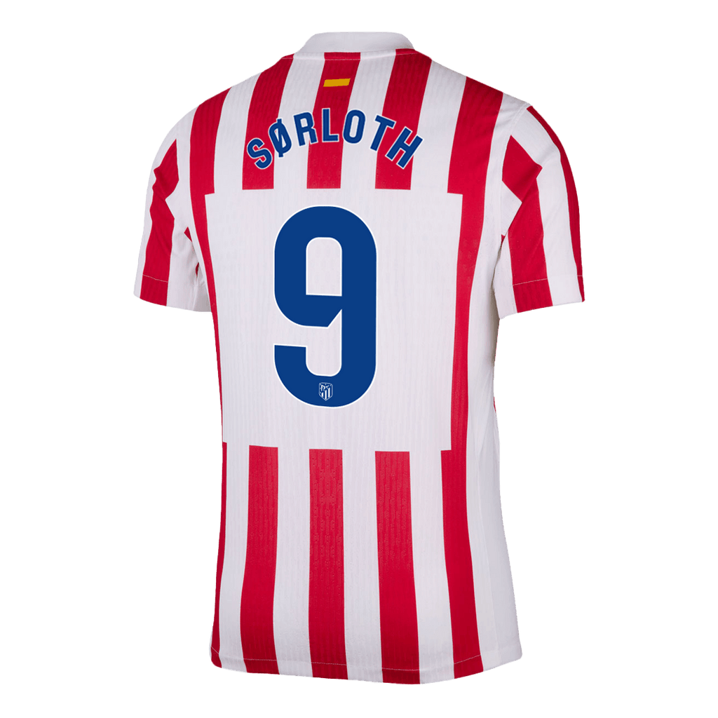 S?RLOTH #9 Atletico Madrid Home Player Version Jersey 2025/26