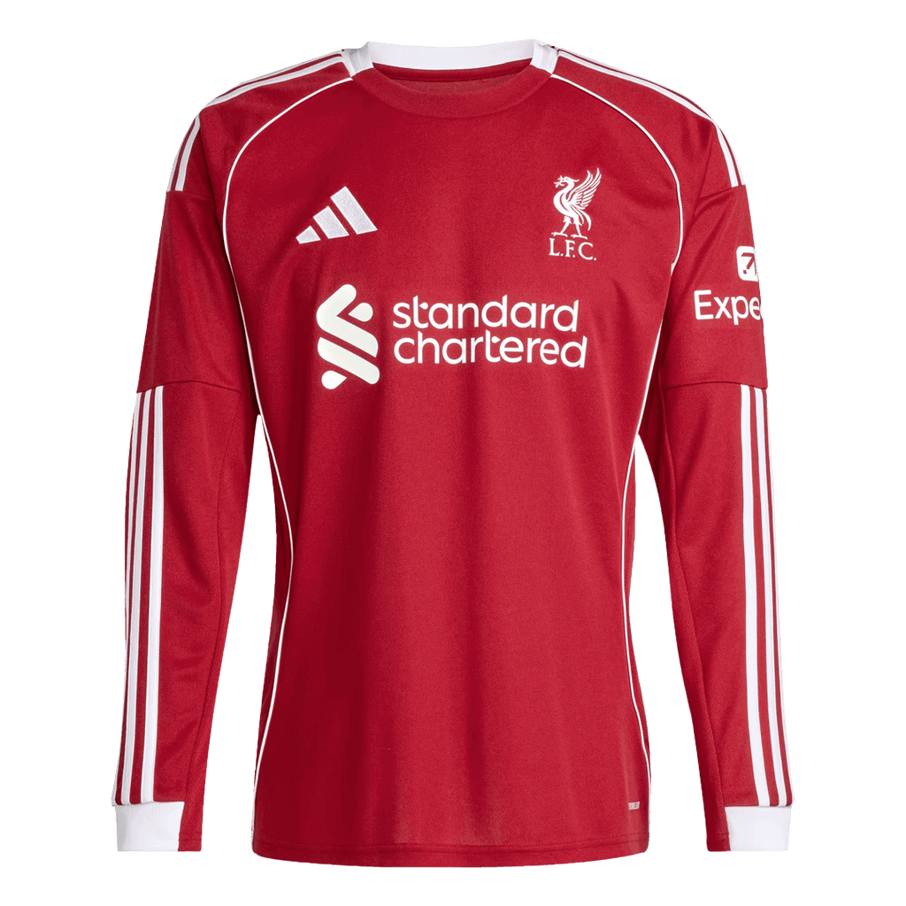 Liverpool Home Long Sleeve Soccer Jersey 2025/26