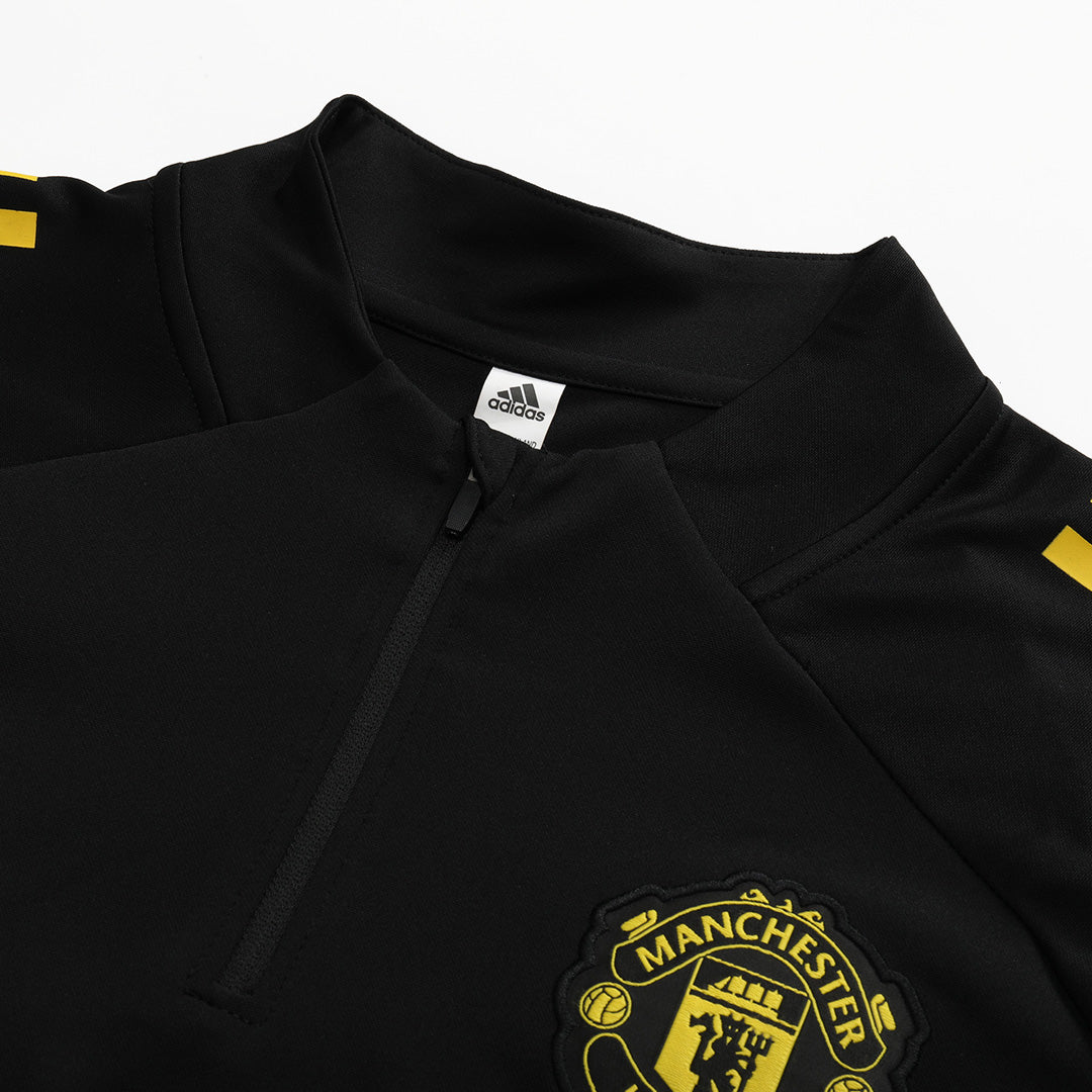Manchester United 1/4 Zip Tracksuit 2025/26 Black