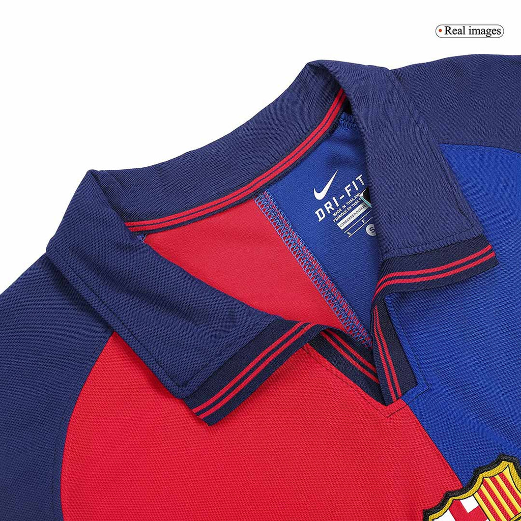 Retro Jersey RIVALDO #11 Barcelona Retro Jersey Home Soccer Shirt 1999/00 100th Anniversary